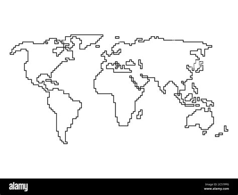 World map outline Black and White Stock Photos & Images - Alamy