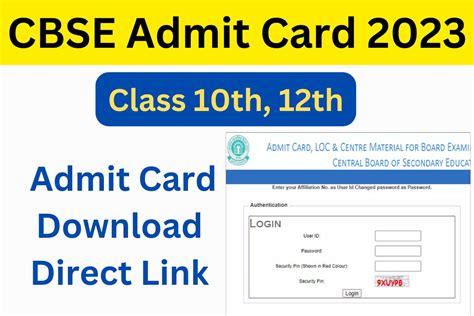 CBSE Admit Card 2023 Released for 10th, 12th Classes, Download From ...