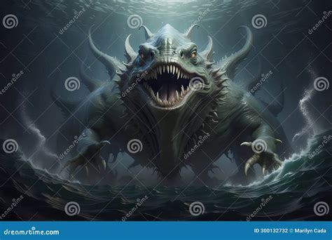 Leviathan Mythology Leviathan Artwork Giant Sea Creature Sea Dragon Leviathan Fantasy Art Stock ...