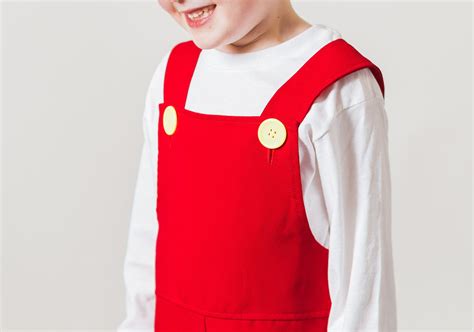 Fire Mario Costume, Halloween Costume, Unisex Red Overalls, Fire Mario ...