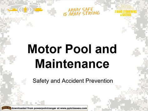 Motorpool Safety - PowerPoint Ranger, Pre-made Military PPT Classes