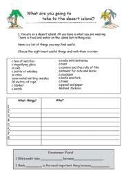 English worksheet: Desert Island Activity | Desert island, Island, Activities