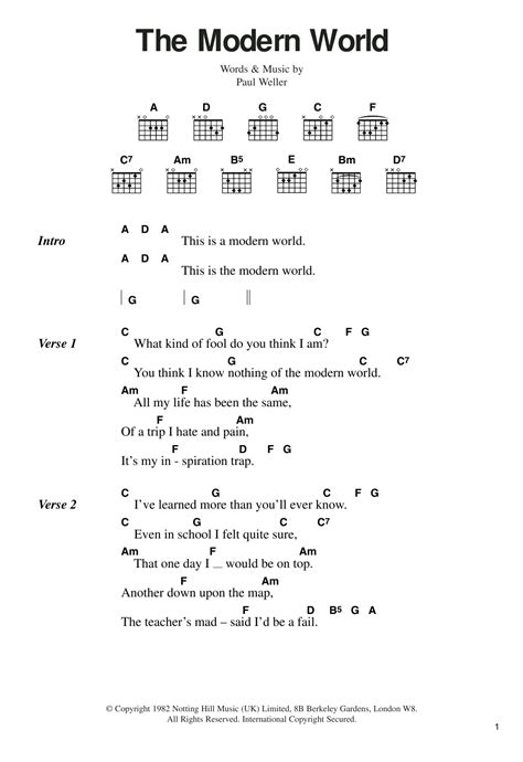 The Modern World by The Jam - Guitar Chords/Lyrics - Guitar Instructor