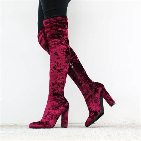 Fahrenheit Over the Knee Women's High Heel Boots in Purple - Walmart.com