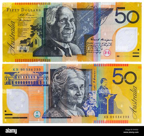 50 dollars banknote, David Unaipon and Edith Cowan, Australia Stock Photo - Alamy