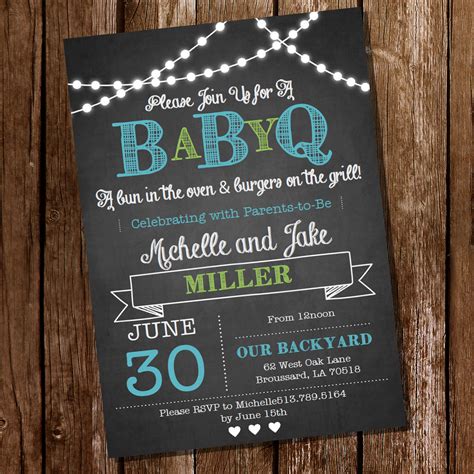 Chalkboard BaBy-Q Baby Shower for a Boy | BBQ Baby Shower Invitation – Sunshine Parties