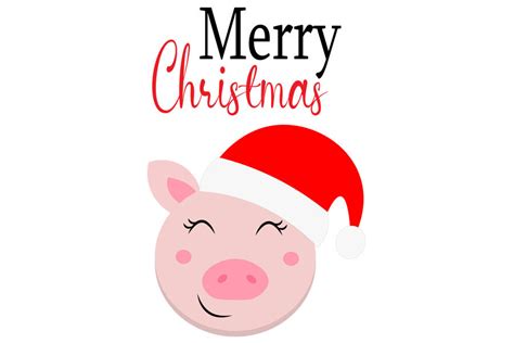 Christmas pig svg, Cute pig svg, pig svg, christmas svg, clipart, funn ...