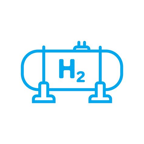 Blue hydrogen tank line icon. Hydrogen fuel storage. Industrial ...