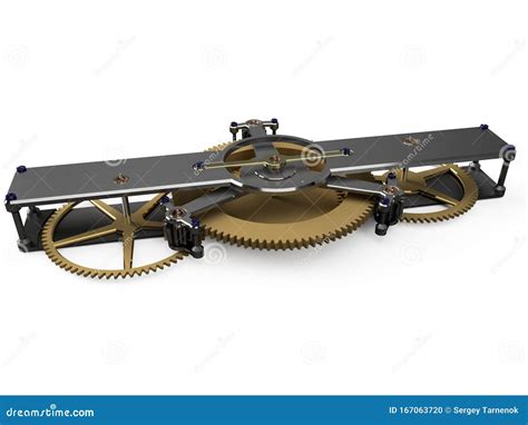 Clockwork Mechanism with Planetary Gears Stock Illustration ...