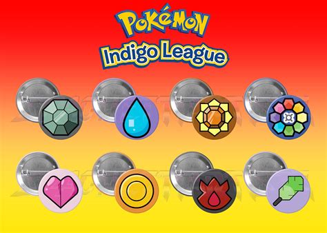 1.5 in Pokémon Indigo League Gym Badges - Etsy