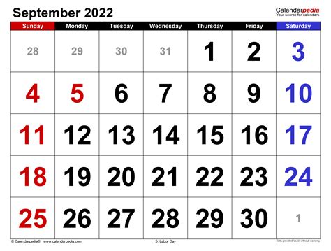 Sept 2022 Calendar