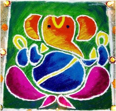 Ganpati Rangoli Designs for Diwali 2013 - 2014