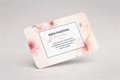 Pink Floral Business Card Design · Graphic Yard | Graphic Templates Store