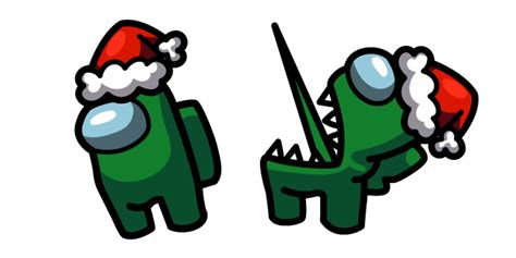 Among Us Green Impostor in Santa Hat cursor – Custom Cursor