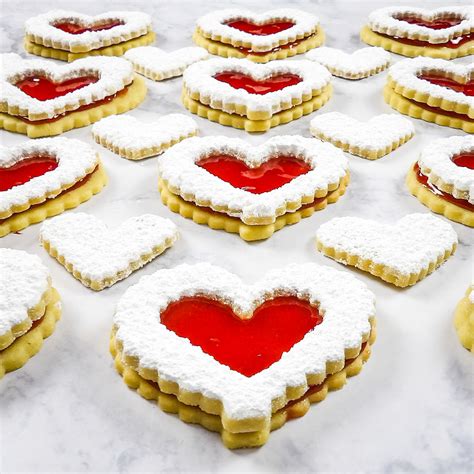 Heart Shaped Linzer Cookies Filled with Strawberry Jam - Ranch Style ...