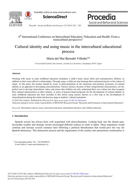 (PDF) Cultural Identity and Using Music in the Intercultural ...