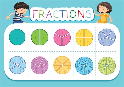 Mathematics fraction worksheet background 295711 Vector Art at Vecteezy