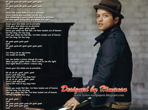 Bruno Mars, Locked Out of Heaven(clean lyrics) though I like the not ...