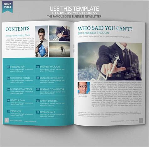Modern Newsletter Template | Denz 3 Business Newsletter Template | Modern Design | Business ...