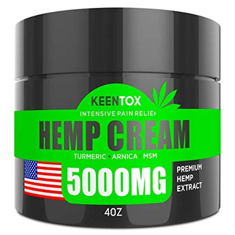 Hemp Pain Relief Cream - 5000 MG - Relieves Muscle, Joint Pain, Lower ...