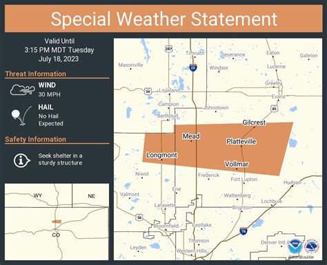 NWS Boulder on Twitter: "A special weather statement has been issued for Longmont CO, Mead CO ...