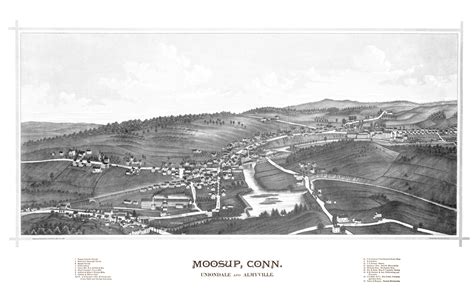 Beautiful vintage map of Moosup, CT from 1889 - KNOWOL