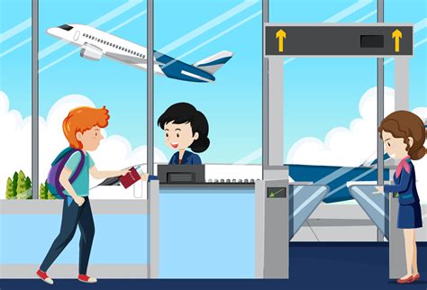 People cartoon characters in the airport 8138830 Vector Art at Vecteezy