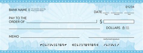 Blank bank check checkbook pay cheque template Vector Image