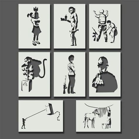 Banksy Stencils Part 2 Reusable Stencils for Wall Art, Home Décor ...