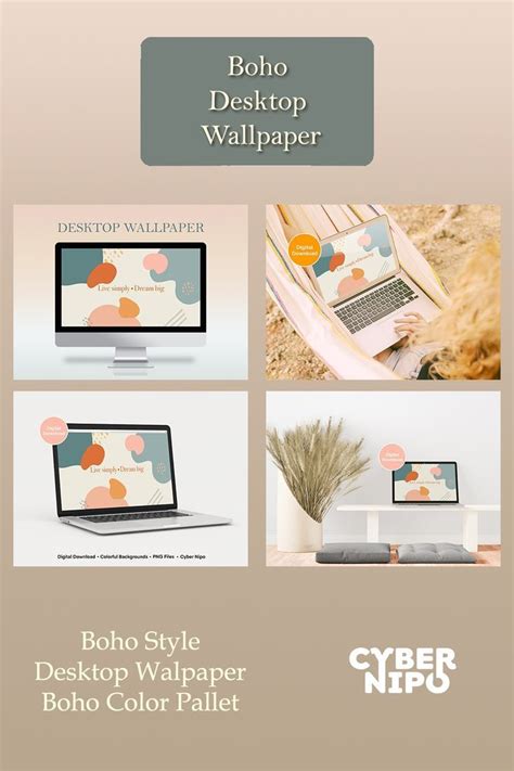 Aesthetic Boho Wallpaper Quote, Boho Style Desktop Wallpaper, Live ...