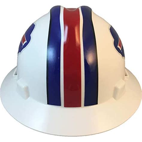 MSA 10194745 NFL V-Gard Full Brim Hard Hat, Buffalo Bills, Standard (61 ⁄2 – 8") | Sports Hard Hats