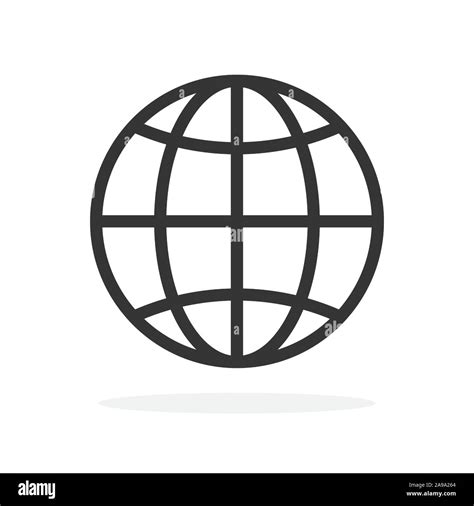 World icon - vector. Black planet icon. Globe icon in flat style, isolated Stock Vector Image ...