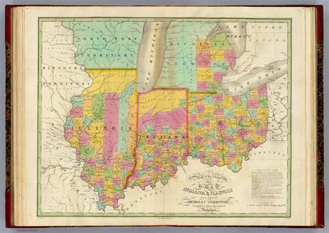 Map of the States Of Ohio Indiana & Illinois And Part Of Michigan ...