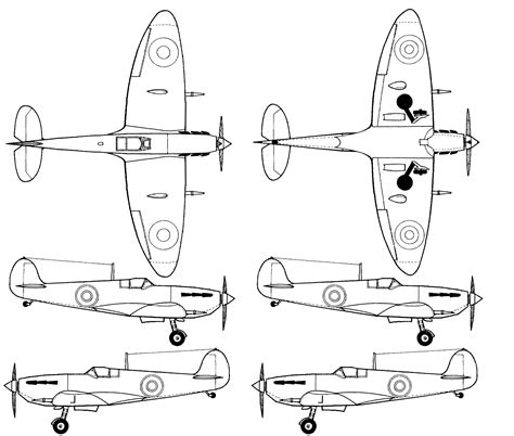 Spitfire Plane Coloring Pages