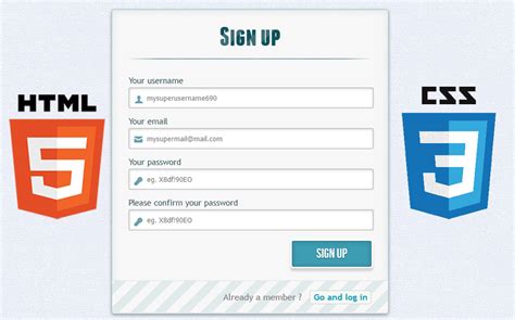 Free Css Templates For Registration Form - Printable Form, Templates ...