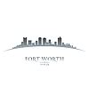 Fort Worth Texas city skyline silhouette black | Stock Vector Graphics ...