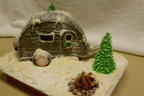 I made this camper gingerbread house, complete with flickering light ...