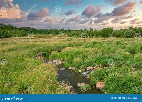 Mound Creek at Blue Mounds State Park at Dusk Stock Photo - Image of creek, summer: 256977926