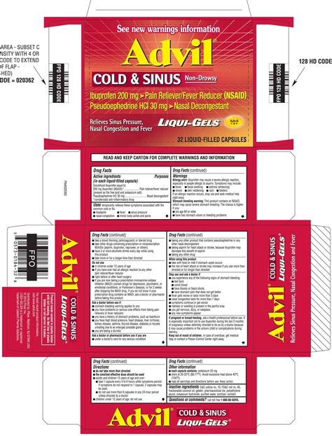 ADVIL COLD AND SINUS (by Pfizer Consumer Healthcare)