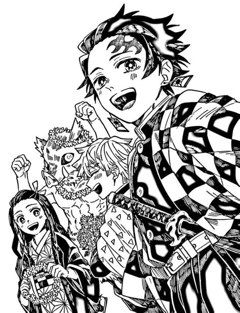 Demon Slayer Characters coloring page - Download, Print or Color Online for Free