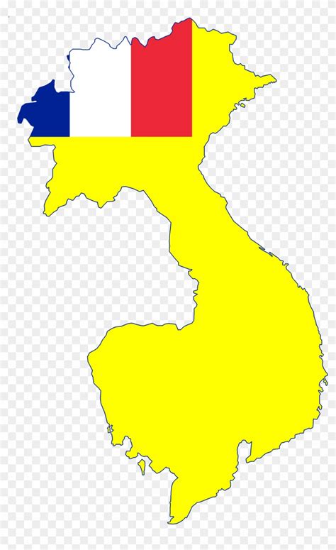 Download Flag Map Of French Indochina - Vietnam With French Flag Clipart Png Download - PikPng