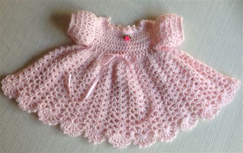 Newborn Crochet Baby Dress MARY PATTERN Updated Long sleeves