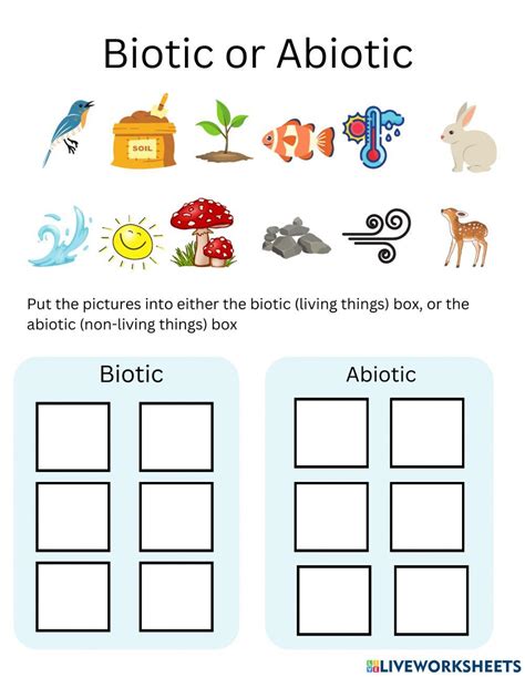 Abiotic Biotic Sort worksheet | Live Worksheets - Worksheets Library