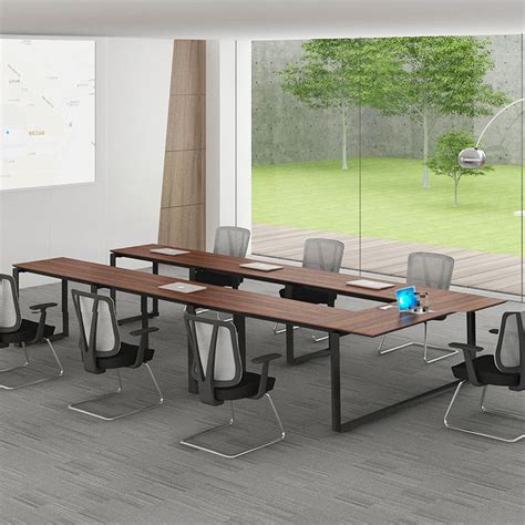 Source Meet&CO Meeting room Teak wood 8 person modern conference table ...