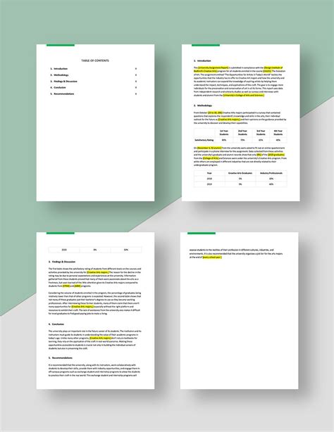 University Assignment Report Template in Word, Pages, Google Docs ...