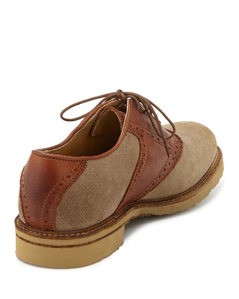 Frye Mens Jim Suede Leather Saddle Shoe in Brown for Men | Lyst