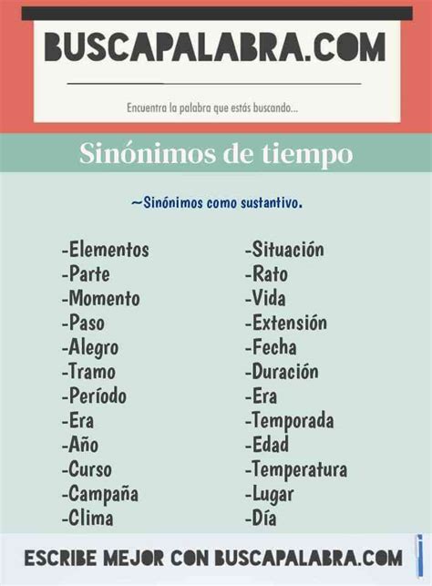 Sinónimos y Antónimos de Tiempo - 81 Sinónimos y Antónimos para Tiempo