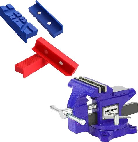 WORKPRO 2-Pair 4-1/2" Vise Jaw Pads and 4-1/2" Bench Vise for Workbench - Amazon.com