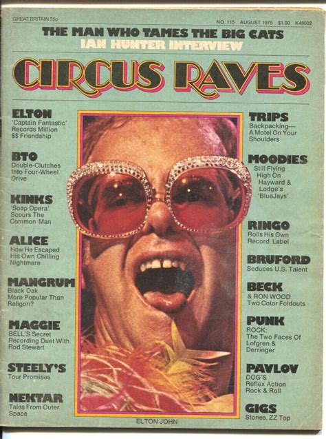 Circus Raves 8/1975-Elton John cover-Kinks-ZZ Top-Ringo-Alice Cooper-FN ...