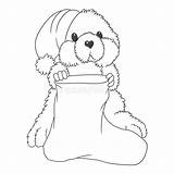 Christmas Bunny Coloring Page Stock Vector  Illustration Of Winter sketch template